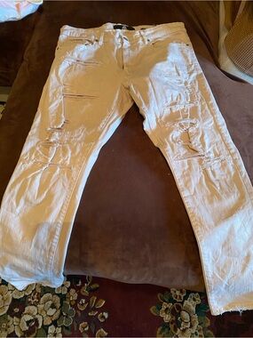 Jordan Craig White Distressed Slim Jeans